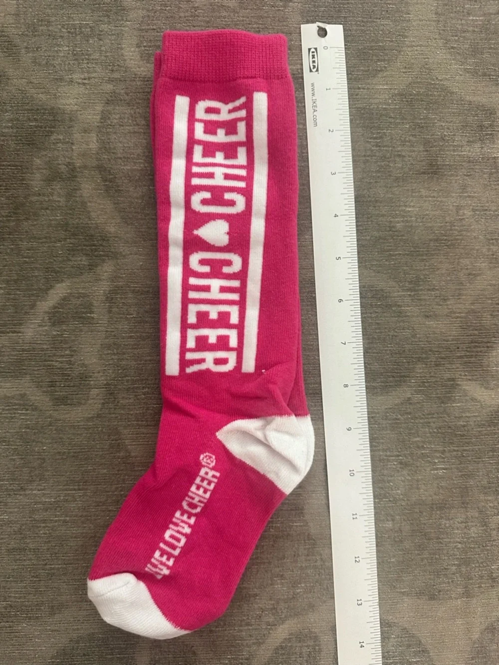 Cheer socks in bright pink & white